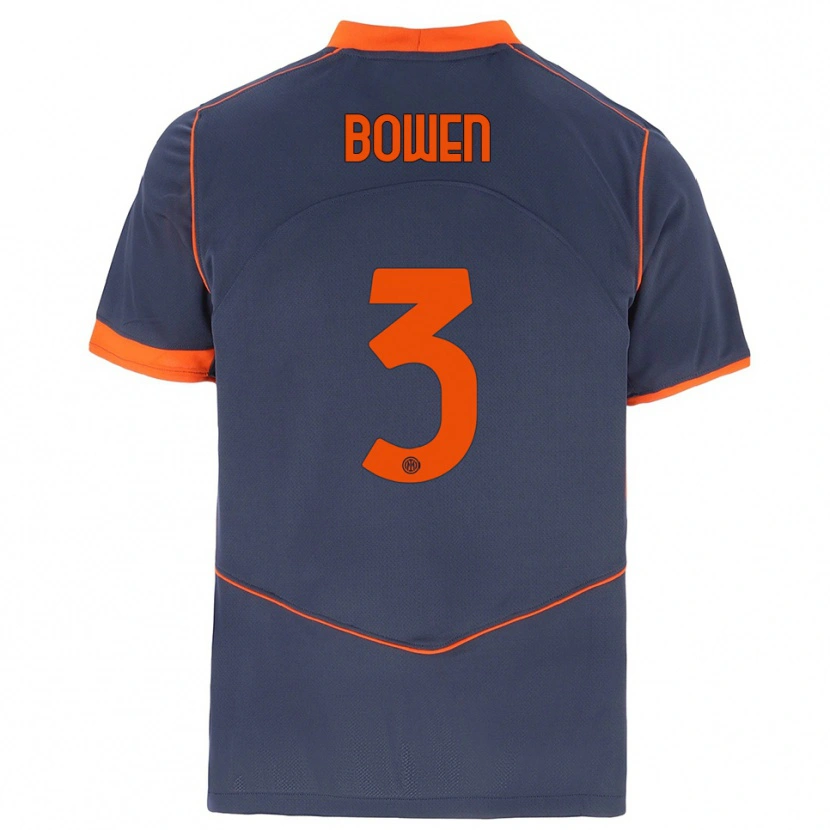 Danxen Dames Katie Bowen #3 Grijs Oranje Thuisshirt Derde Tenue 2025/26 T-Shirt