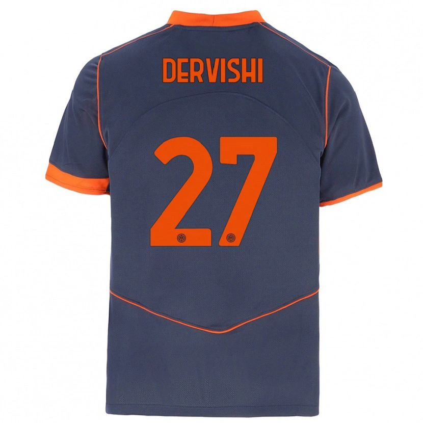 Danxen Dames Kristian Dervishi #27 Grijs Oranje Thuisshirt Derde Tenue 2025/26 T-Shirt