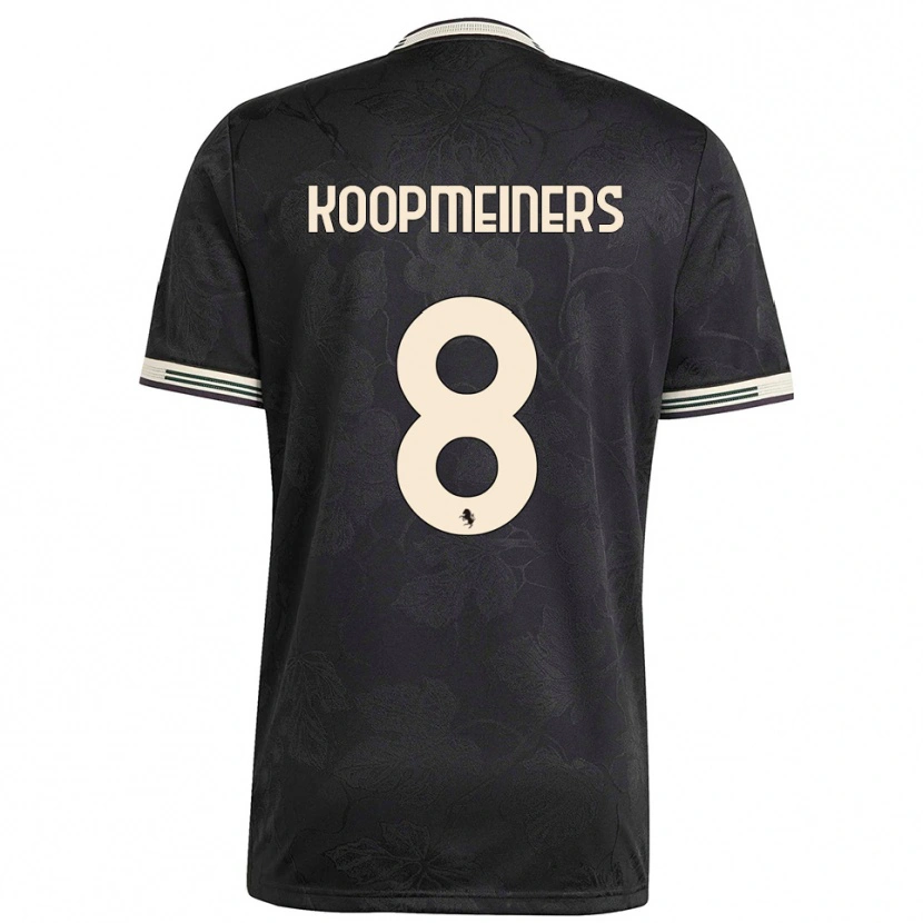 Danxen Dames Teun Koopmeiners #8 Zwart Wit Groen Thuisshirt Derde Tenue 2025/26 T-Shirt