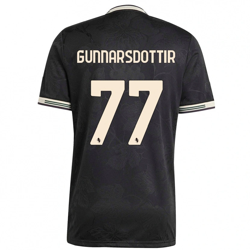 Danxen Dames Sara Bjork Gunnarsdottir #77 Zwart Wit Groen Thuisshirt Derde Tenue 2025/26 T-Shirt