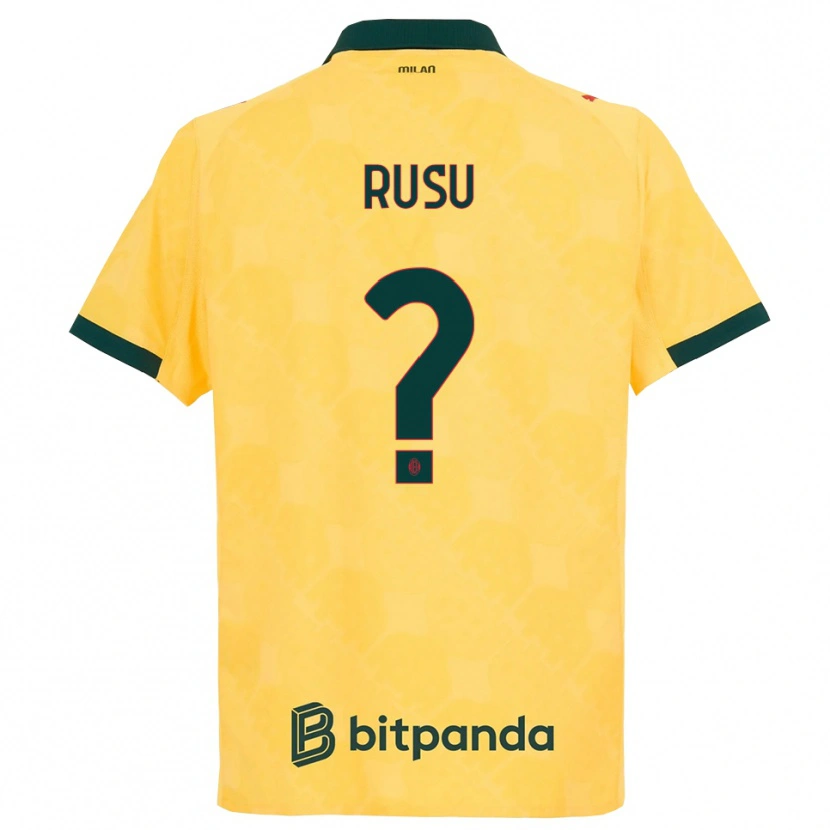 Danxen Dames Ryan Rusu #0 Geel Zwart Thuisshirt Derde Tenue 2025/26 T-Shirt