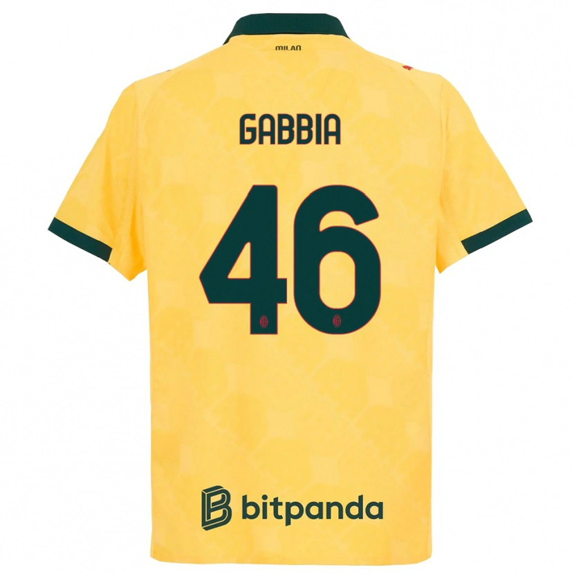 Danxen Dames Matteo Gabbia #46 Geel Zwart Thuisshirt Derde Tenue 2025/26 T-Shirt