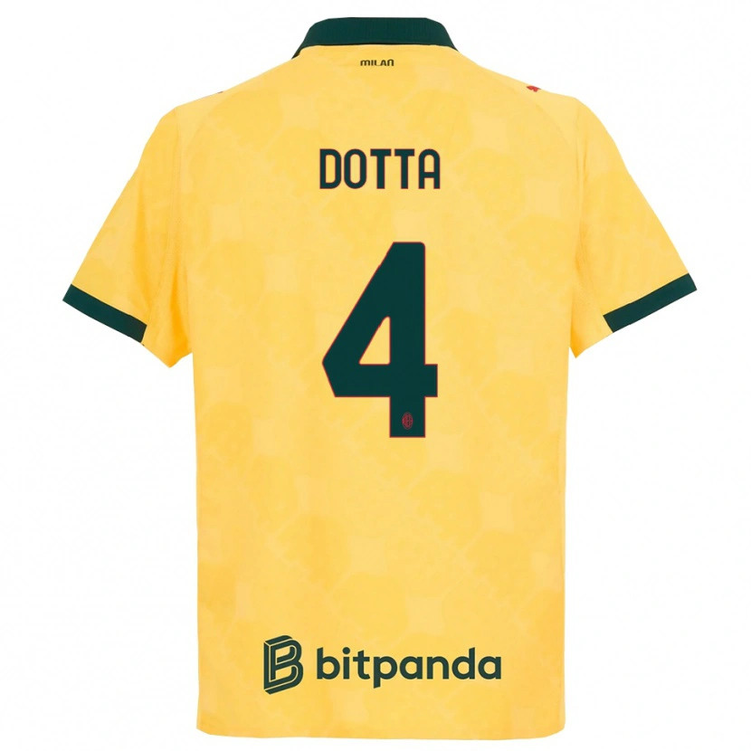 Danxen Dames Cristiano Dotta #4 Geel Zwart Thuisshirt Derde Tenue 2025/26 T-Shirt