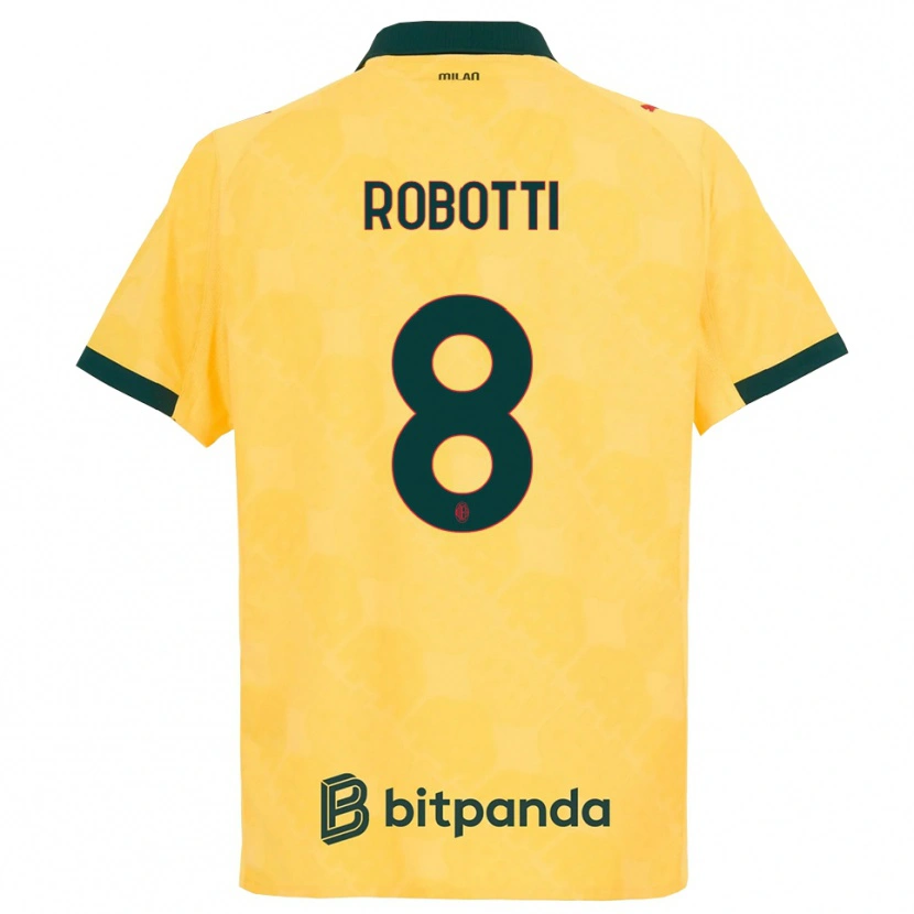 Danxen Dames Giovanni Robotti #8 Geel Zwart Thuisshirt Derde Tenue 2025/26 T-Shirt