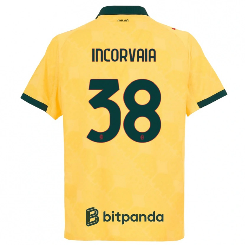 Danxen Dames Giovanni Incorvaia #38 Geel Zwart Thuisshirt Derde Tenue 2025/26 T-Shirt