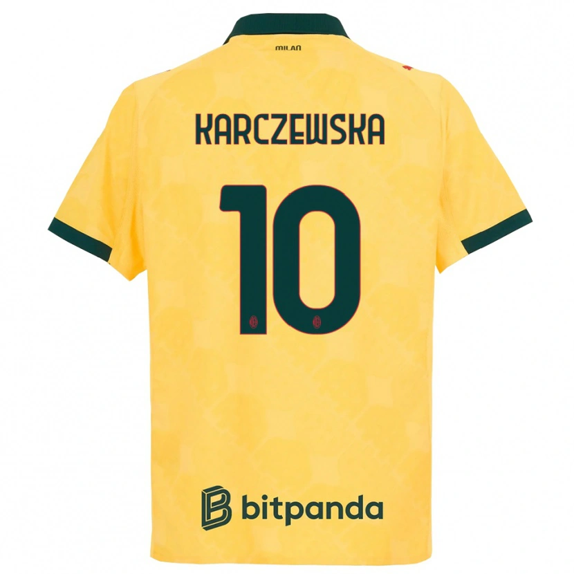 Danxen Dames Nikola Karczewska #10 Geel Zwart Thuisshirt Derde Tenue 2025/26 T-Shirt