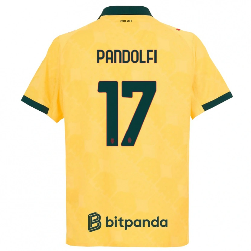 Danxen Dames Fabio Pandolfi #17 Geel Zwart Thuisshirt Derde Tenue 2025/26 T-Shirt