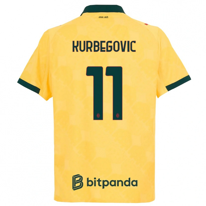 Danxen Dames Dino Kurbegovic #11 Geel Zwart Thuisshirt Derde Tenue 2025/26 T-Shirt