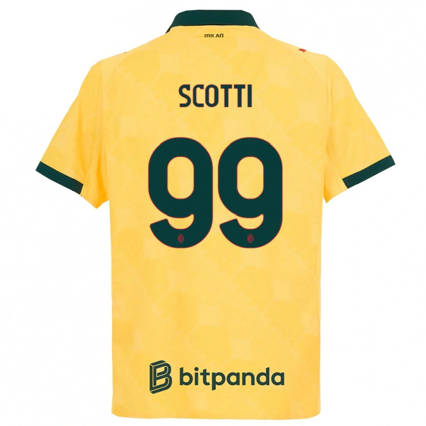 Danxen Dames Filippo Scotti #99 Geel Zwart Thuisshirt Derde Tenue 2025/26 T-Shirt