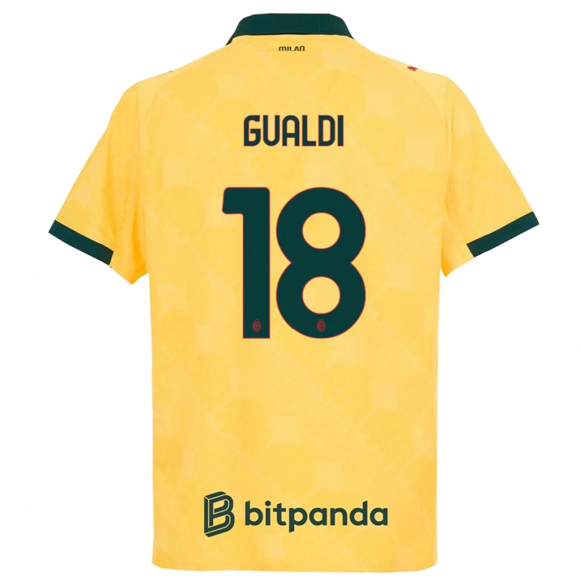 Danxen Dames Andrea Gualdi #18 Geel Zwart Thuisshirt Derde Tenue 2025/26 T-Shirt