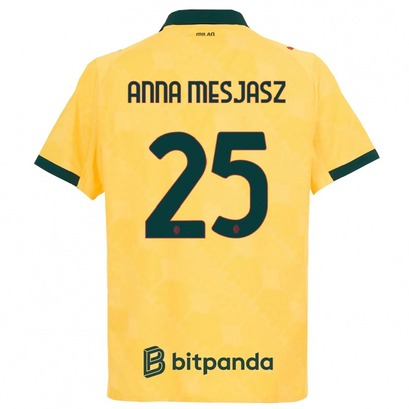 Danxen Dames Małgorzata Anna Mesjasz #25 Geel Zwart Thuisshirt Derde Tenue 2025/26 T-Shirt