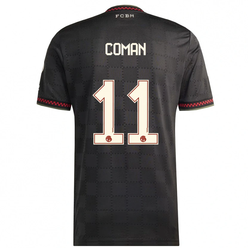 Danxen Dames Kingsley Coman #11 Zwart Wit Thuisshirt Derde Tenue 2025/26 T-Shirt