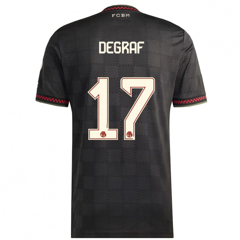 Danxen Dames Artur Degraf #17 Zwart Wit Thuisshirt Derde Tenue 2025/26 T-Shirt
