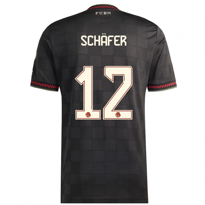 Danxen Dames Luis Schäfer #12 Zwart Wit Thuisshirt Derde Tenue 2025/26 T-Shirt