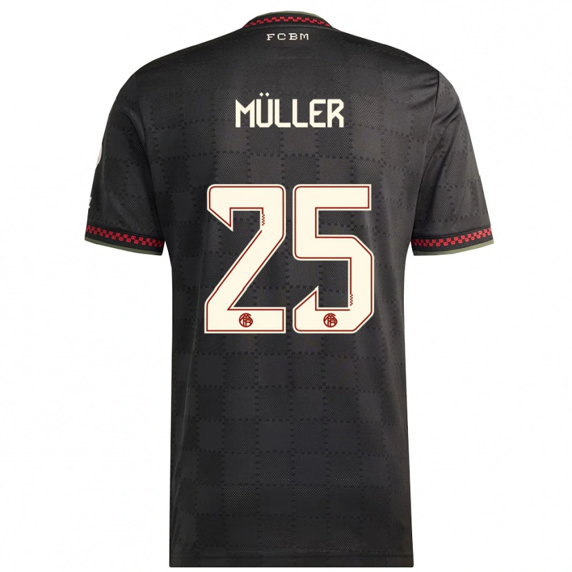 Danxen Dames Thomas Müller #25 Zwart Wit Thuisshirt Derde Tenue 2025/26 T-Shirt