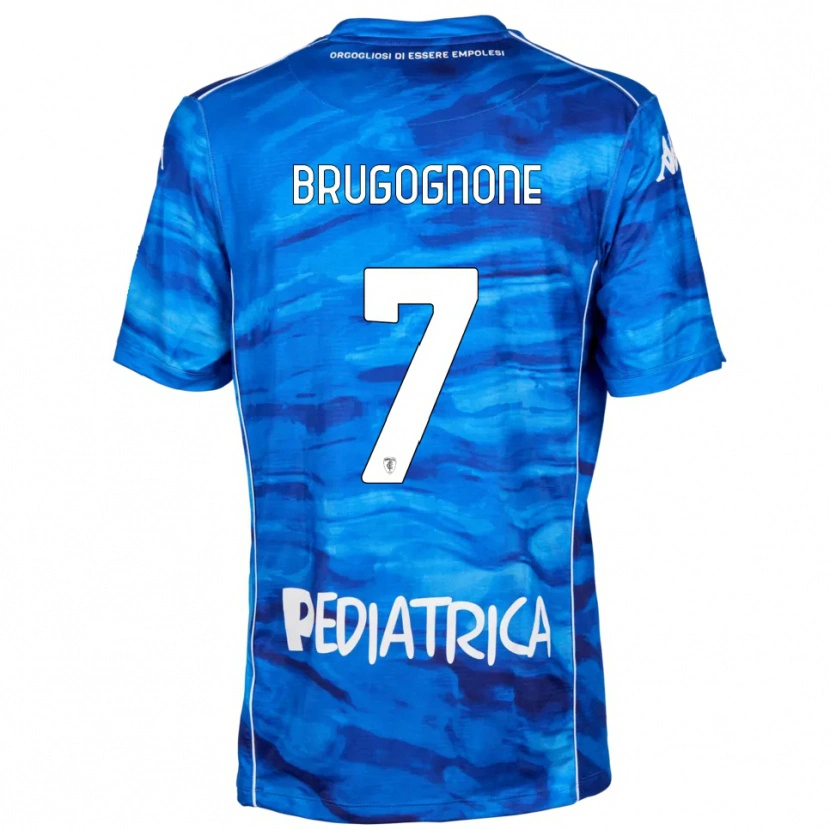 Danxen Kinderen Giuseppe Brugognone #7 Blauw Wit Thuisshirt Thuistenue 2025/26 T-Shirt
