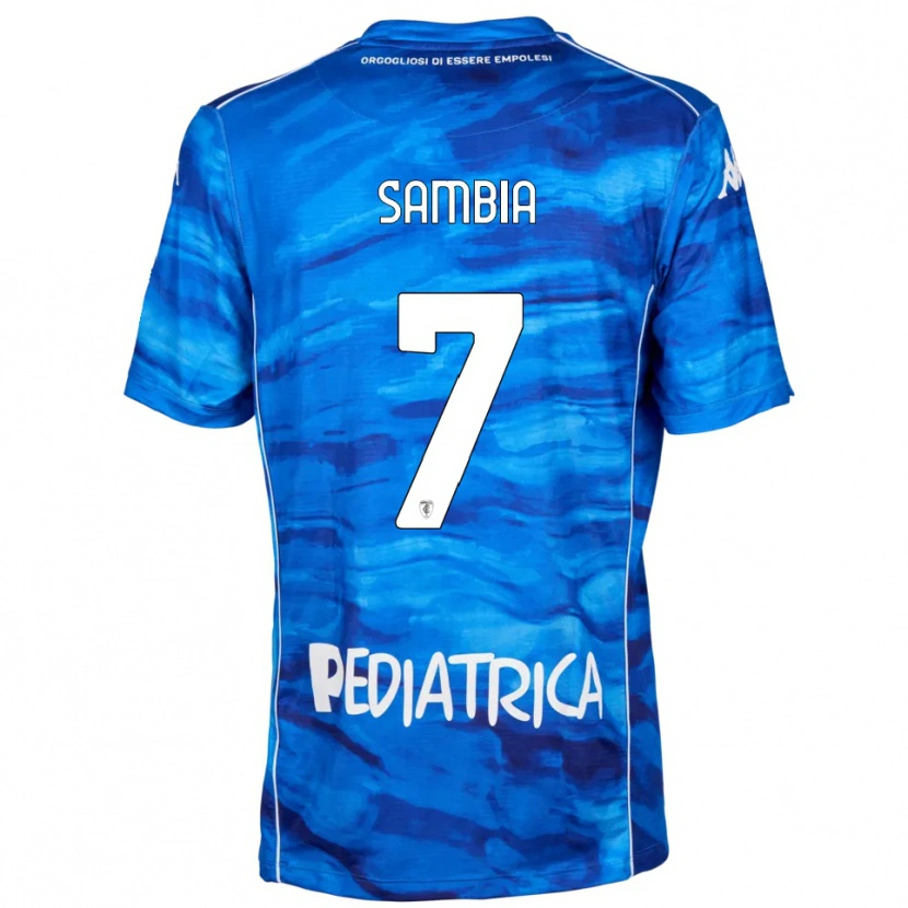 Danxen Kinderen Junior Sambia #7 Blauw Wit Thuisshirt Thuistenue 2025/26 T-Shirt