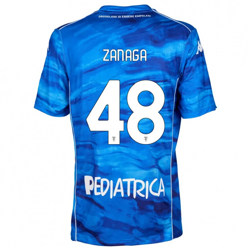 Danxen Kinderen Edoardo Zanaga #48 Blauw Wit Thuisshirt Thuistenue 2025/26 T-Shirt
