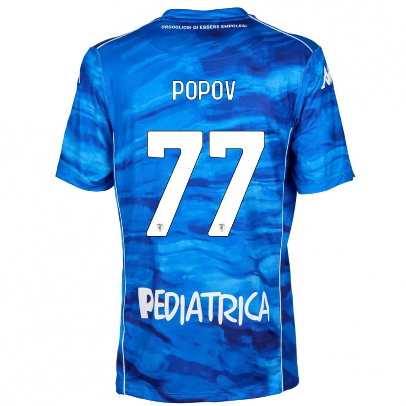 Danxen Kinderen Bogdan Popov #77 Blauw Wit Thuisshirt Thuistenue 2025/26 T-Shirt