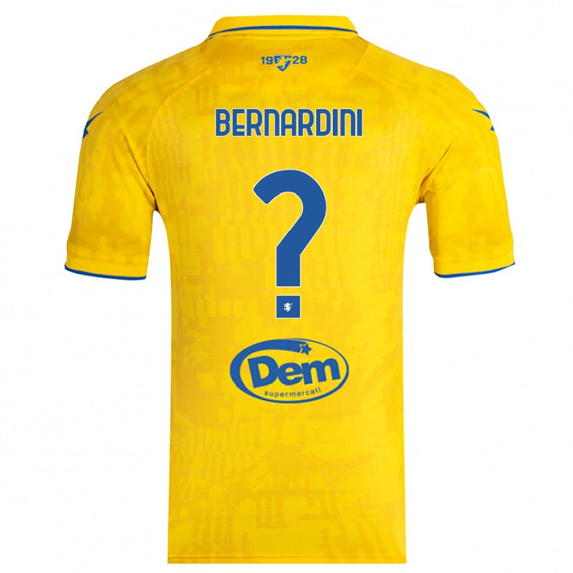 Danxen Kinderen Daniele Bernardini #0 Geel Blauw Thuisshirt Thuistenue 2025/26 T-Shirt