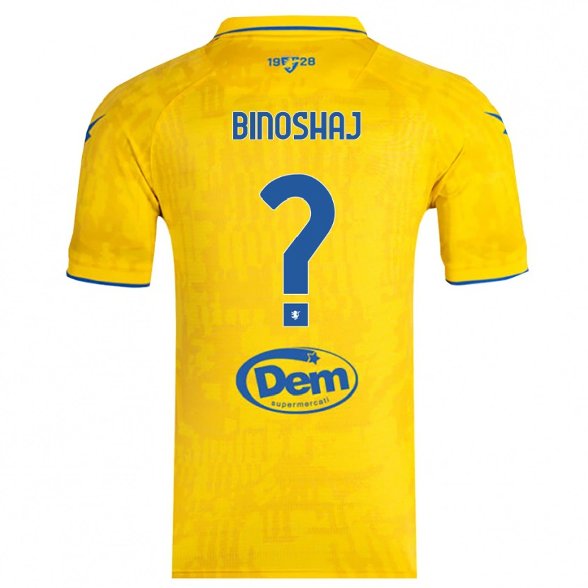 Danxen Kinderen Samuele Binoshaj #0 Geel Blauw Thuisshirt Thuistenue 2025/26 T-Shirt
