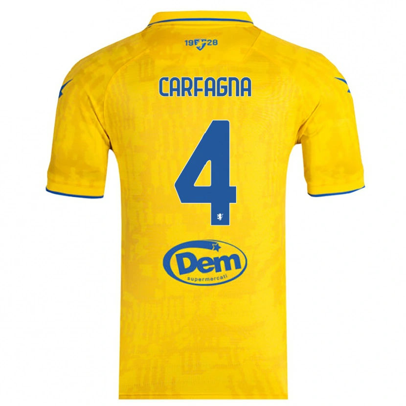 Danxen Kinderen Matteo Carfagna #4 Geel Blauw Thuisshirt Thuistenue 2025/26 T-Shirt