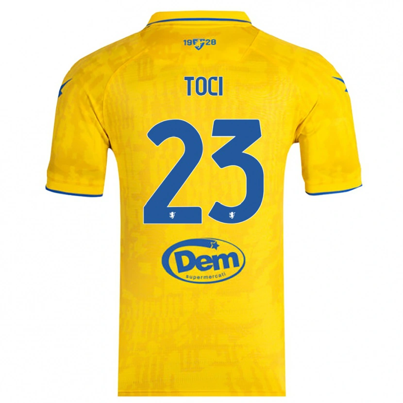 Danxen Kinderen Matteo Toci #23 Geel Blauw Thuisshirt Thuistenue 2025/26 T-Shirt
