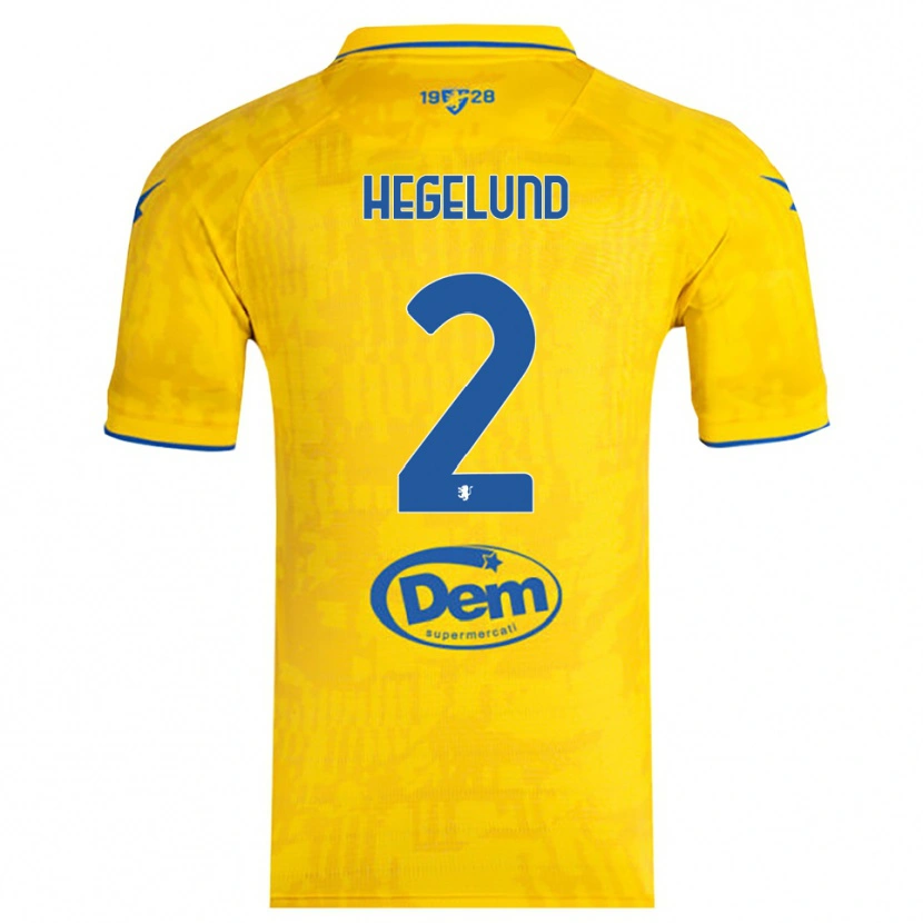Danxen Kinderen Victor Hegelund #2 Geel Blauw Thuisshirt Thuistenue 2025/26 T-Shirt