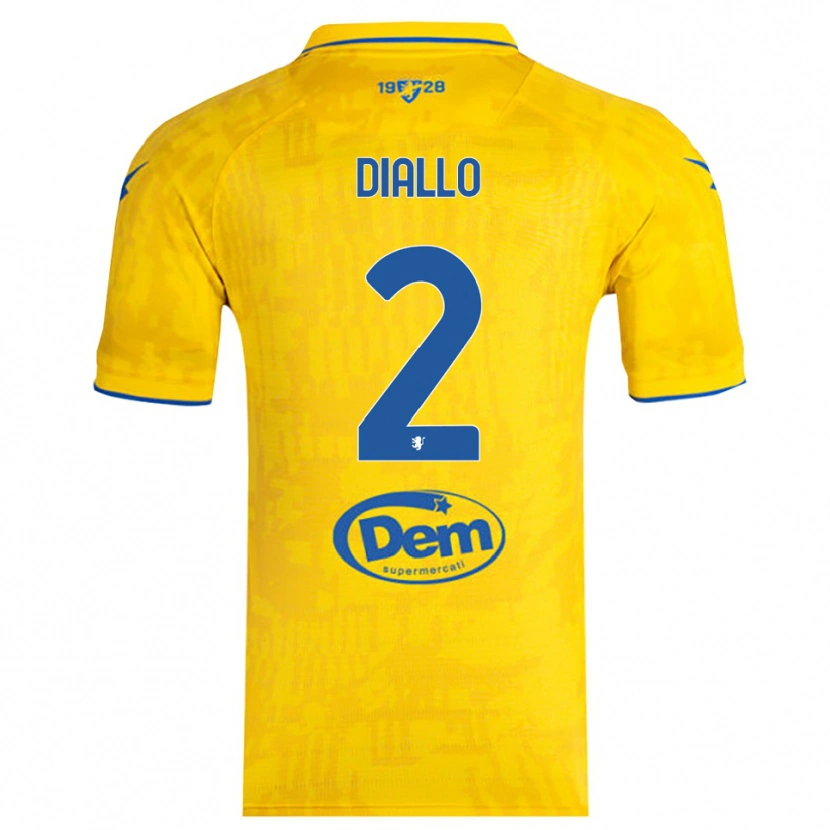 Danxen Kinderen Abdoul Diallo #2 Geel Blauw Thuisshirt Thuistenue 2025/26 T-Shirt