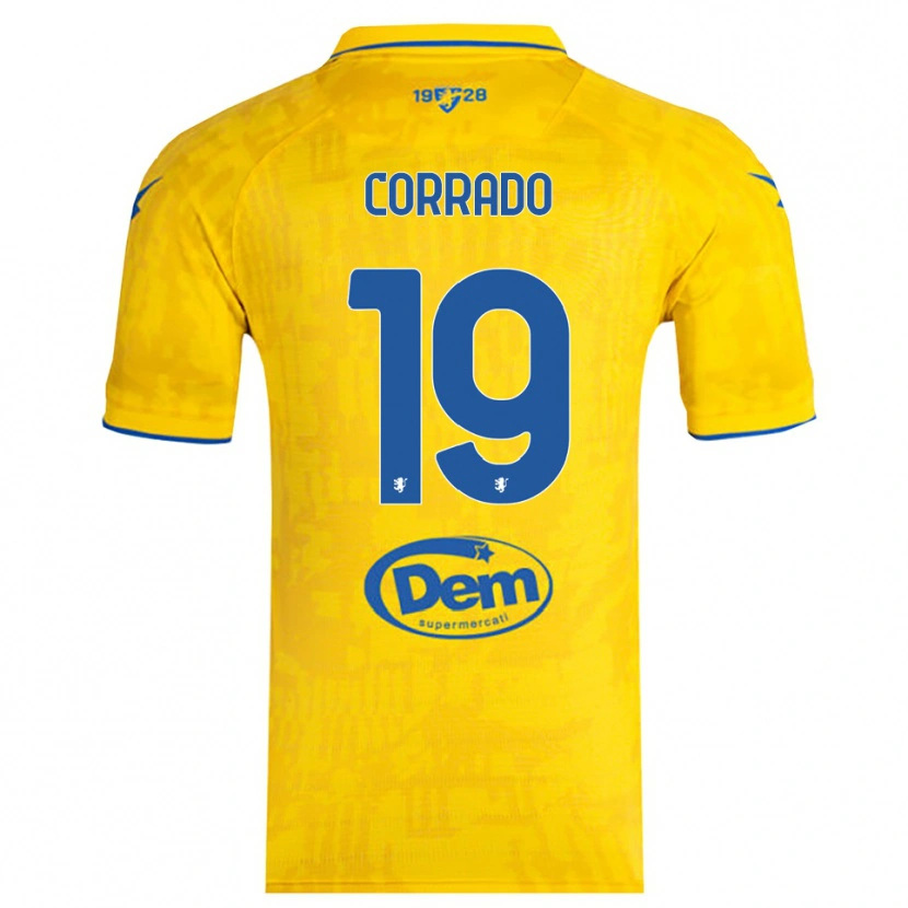 Danxen Kinderen Niccolò Corrado #19 Geel Blauw Thuisshirt Thuistenue 2025/26 T-Shirt