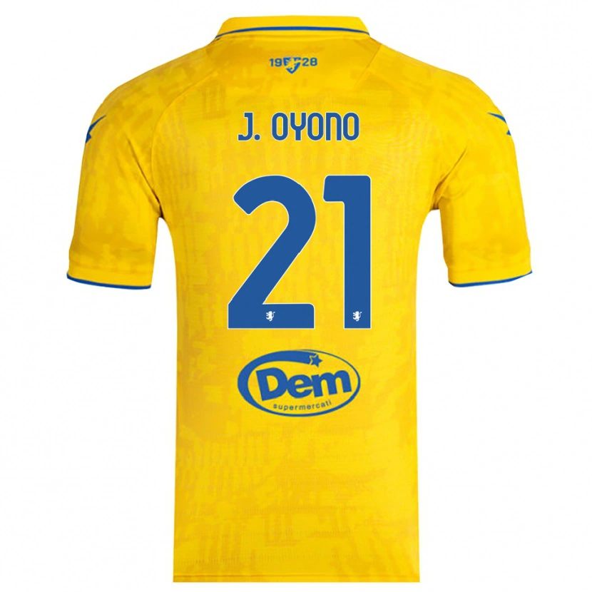 Danxen Kinderen Jérémy Oyono #21 Geel Blauw Thuisshirt Thuistenue 2025/26 T-Shirt