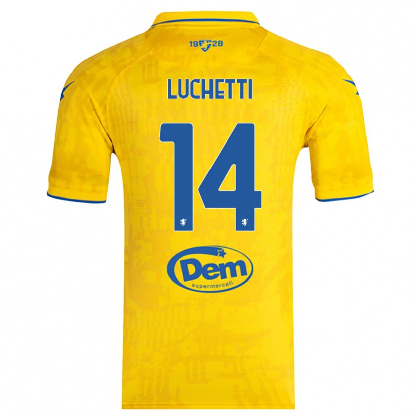 Danxen Kinderen Alessandro Luchetti #14 Geel Blauw Thuisshirt Thuistenue 2025/26 T-Shirt