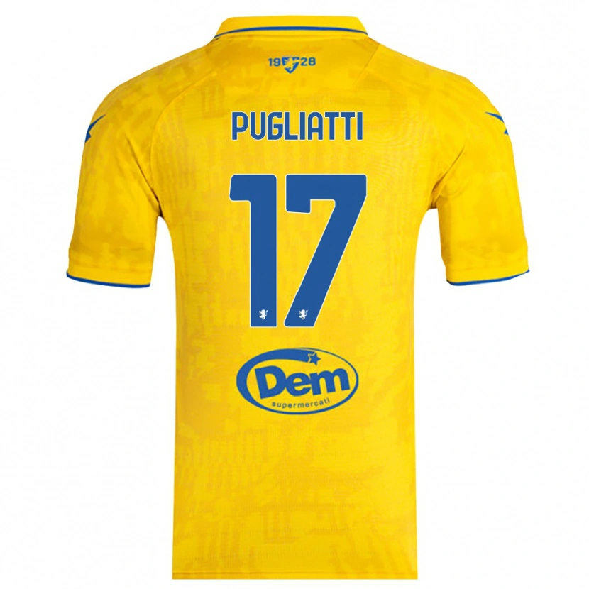 Danxen Kinderen Davide Pugliatti #17 Geel Blauw Thuisshirt Thuistenue 2025/26 T-Shirt