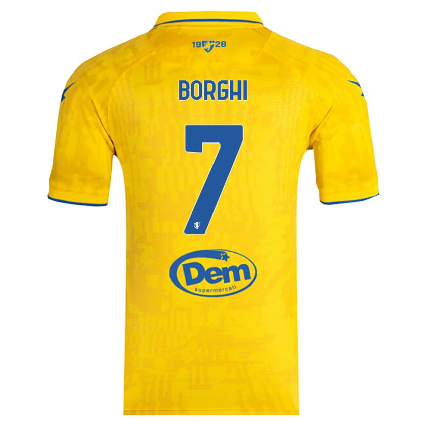 Danxen Kinderen Giordano Borghi #7 Geel Blauw Thuisshirt Thuistenue 2025/26 T-Shirt