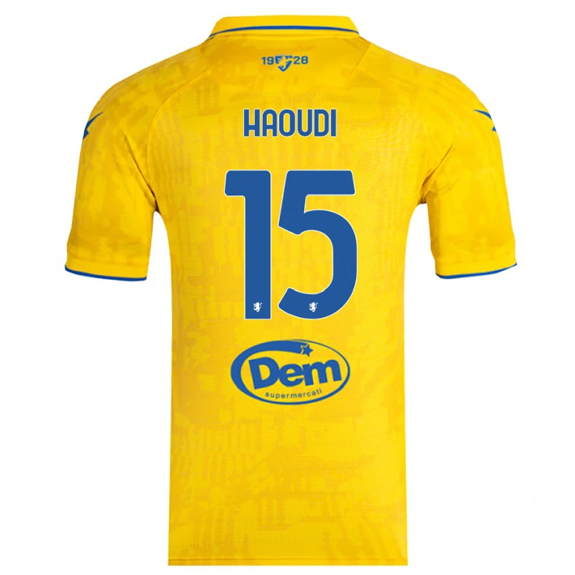Danxen Kinderen Hamza Haoudi #15 Geel Blauw Thuisshirt Thuistenue 2025/26 T-Shirt