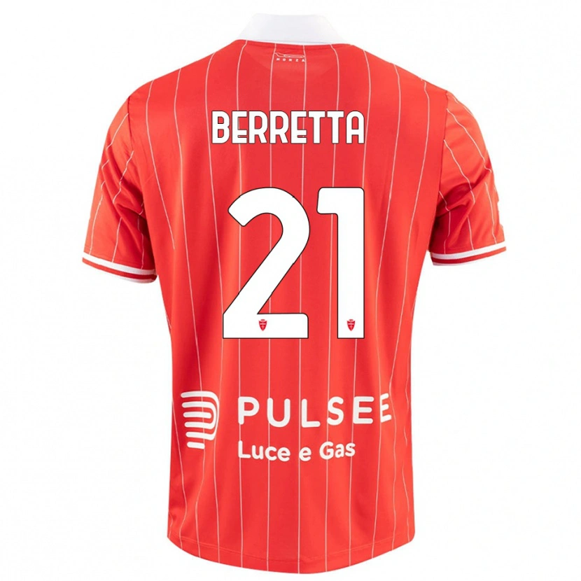 Danxen Kinderen Alessandro Berretta #21 Rood Wit Thuisshirt Thuistenue 2025/26 T-Shirt