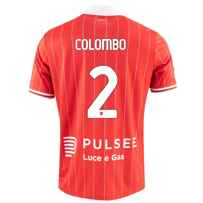 Danxen Kinderen Davide Colombo #2 Rood Wit Thuisshirt Thuistenue 2025/26 T-Shirt