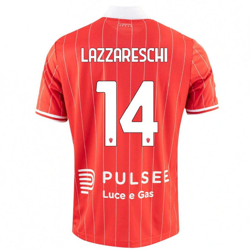 Danxen Kinderen Andrea Lazzareschi #14 Rood Wit Thuisshirt Thuistenue 2025/26 T-Shirt