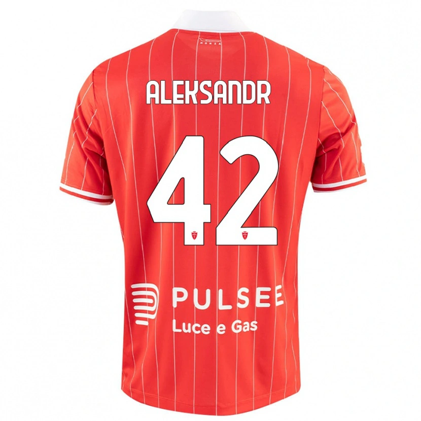 Danxen Kinderen Aleksandr Ballabio #42 Rood Wit Thuisshirt Thuistenue 2025/26 T-Shirt
