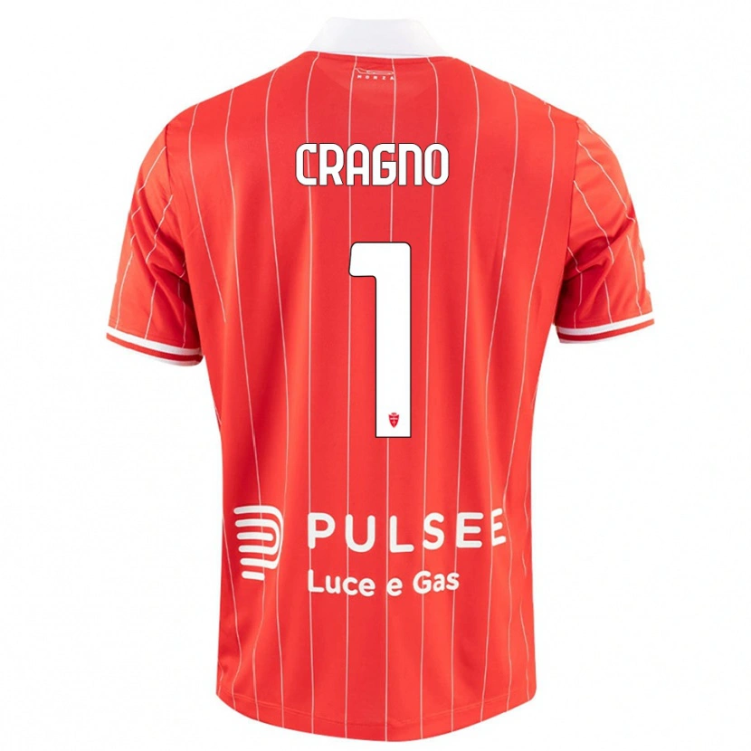 Danxen Kinderen Alessio Cragno #1 Rood Wit Thuisshirt Thuistenue 2025/26 T-Shirt