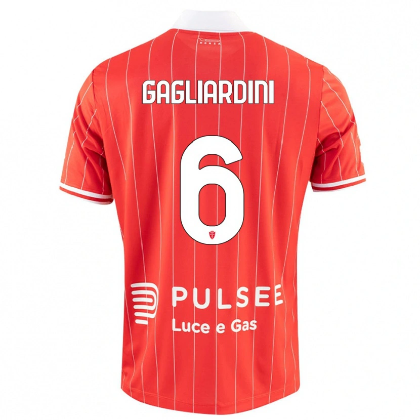 Danxen Kinderen Roberto Gagliardini #6 Rood Wit Thuisshirt Thuistenue 2025/26 T-Shirt