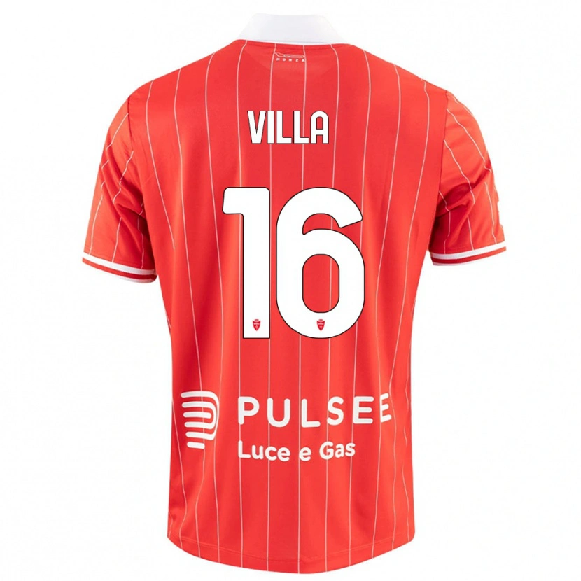 Danxen Kinderen Manuel Villa #16 Rood Wit Thuisshirt Thuistenue 2025/26 T-Shirt