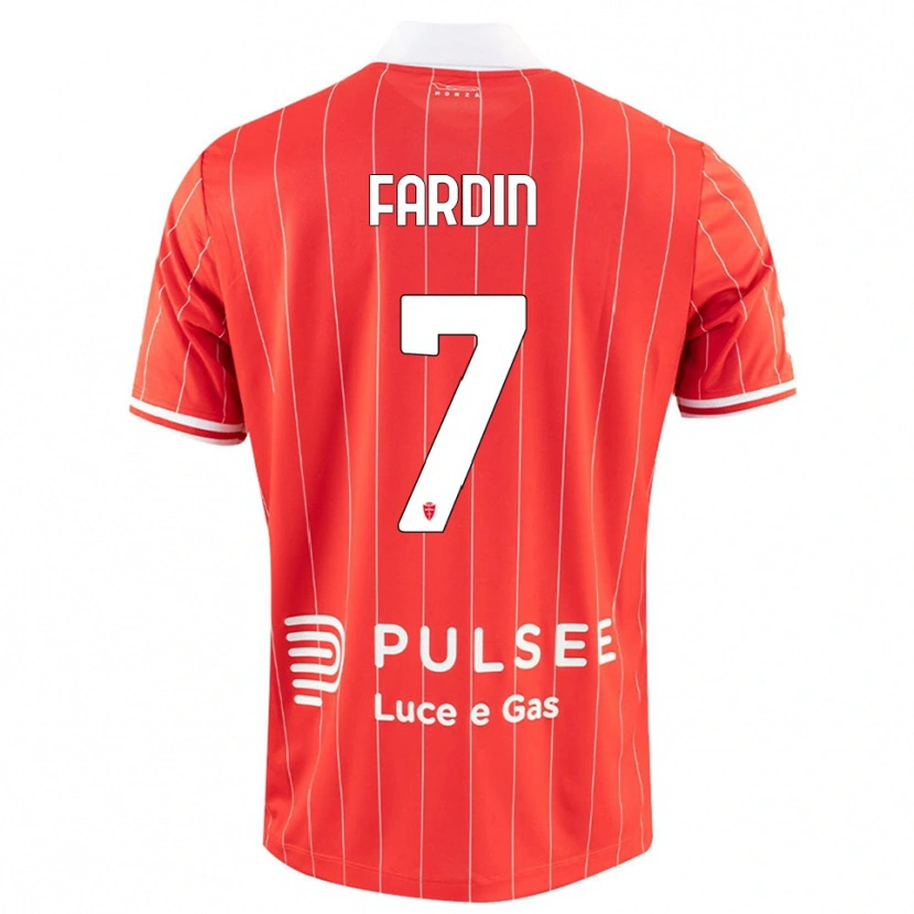 Danxen Kinderen Giulio Fardin #7 Rood Wit Thuisshirt Thuistenue 2025/26 T-Shirt