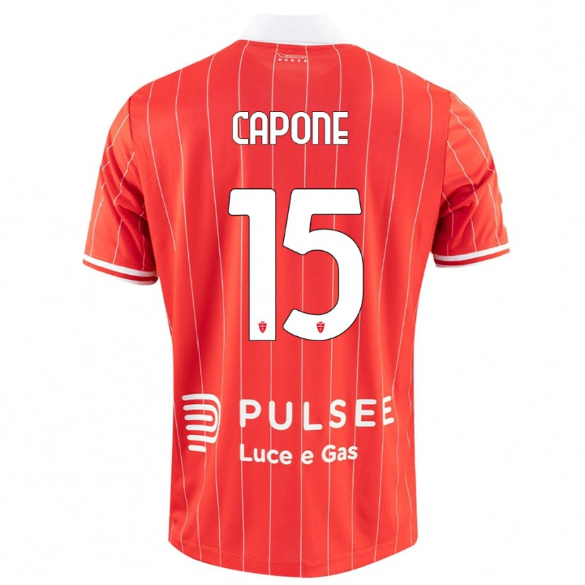 Danxen Kinderen Edoardo Capone #15 Rood Wit Thuisshirt Thuistenue 2025/26 T-Shirt