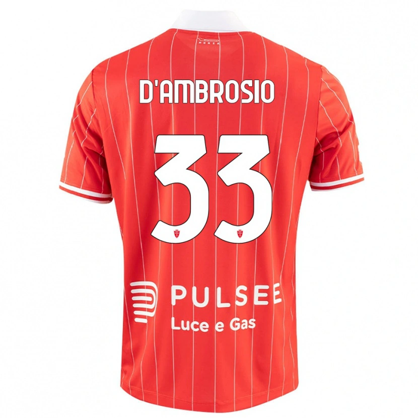 Danxen Kinderen Danilo D'ambrosio #33 Rood Wit Thuisshirt Thuistenue 2025/26 T-Shirt