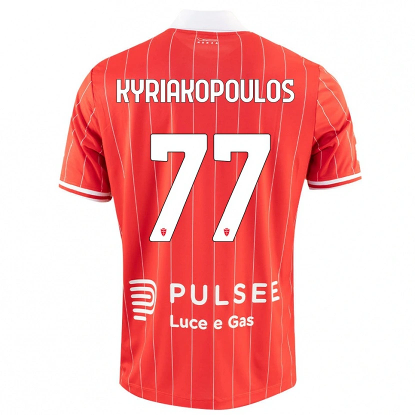 Danxen Kinderen Georgios Kyriakopoulos #77 Rood Wit Thuisshirt Thuistenue 2025/26 T-Shirt