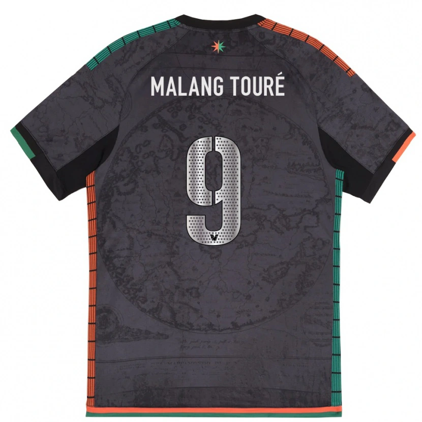 Danxen Kinderen Mohamed Malang Touré #9 Donkergrijs Thuisshirt Thuistenue 2025/26 T-Shirt