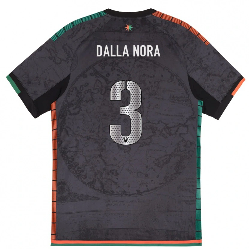 Danxen Kinderen Edoardo Dalla Nora #3 Donkergrijs Thuisshirt Thuistenue 2025/26 T-Shirt