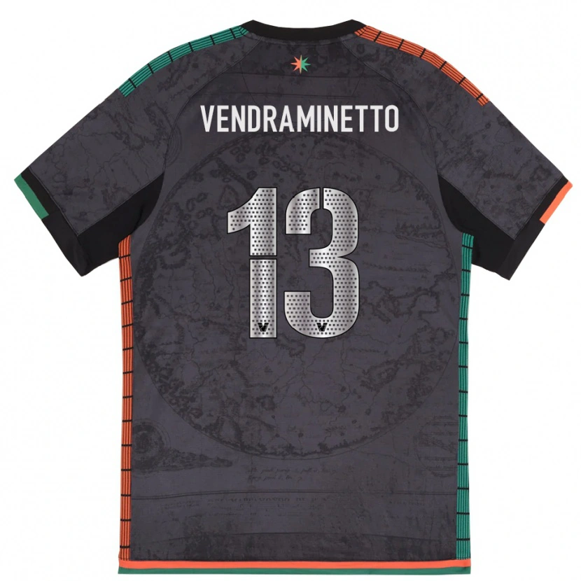 Danxen Kinderen Andrea Vendraminetto #13 Donkergrijs Thuisshirt Thuistenue 2025/26 T-Shirt