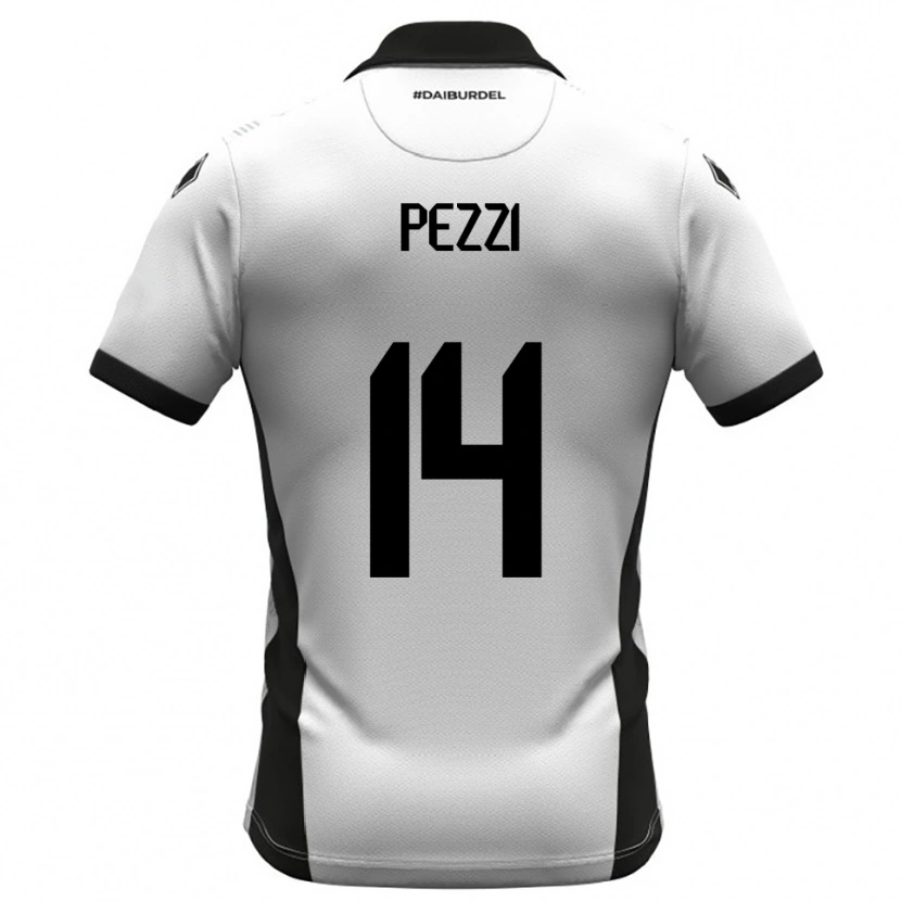 Danxen Kinderen Alessandro Pezzi #14 Wit Zwart Oranje Thuisshirt Thuistenue 2025/26 T-Shirt